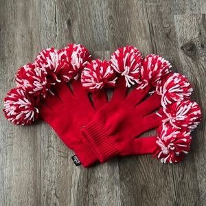 Red and White Spirit Fingerz Gloves